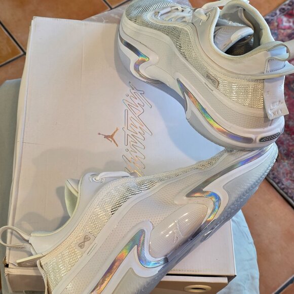 Nike Air Jordan 36 Low "Pure Money" in White and Metallic Silver (Men's Size 14) - Picture 12 of 15